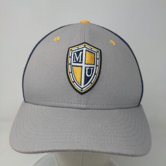 Marian University Knights Nike True Dri Fit Fitted Hat Blue Gray S/M Logo - Picture 2 of 8